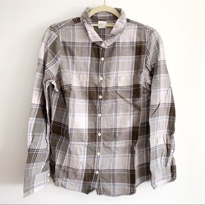 J. Crew Gray Plaid Button Down Shirt
